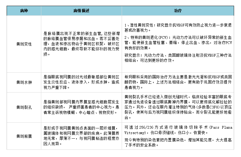 黄斑病变的常见类型及治疗